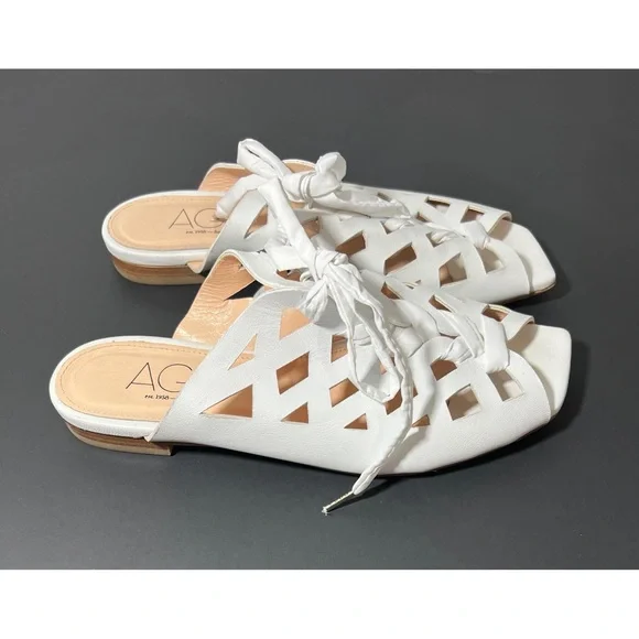 AGL Attilio Giusti Leombruni Sylvia Cutout Lace Up Sandal Leather 9